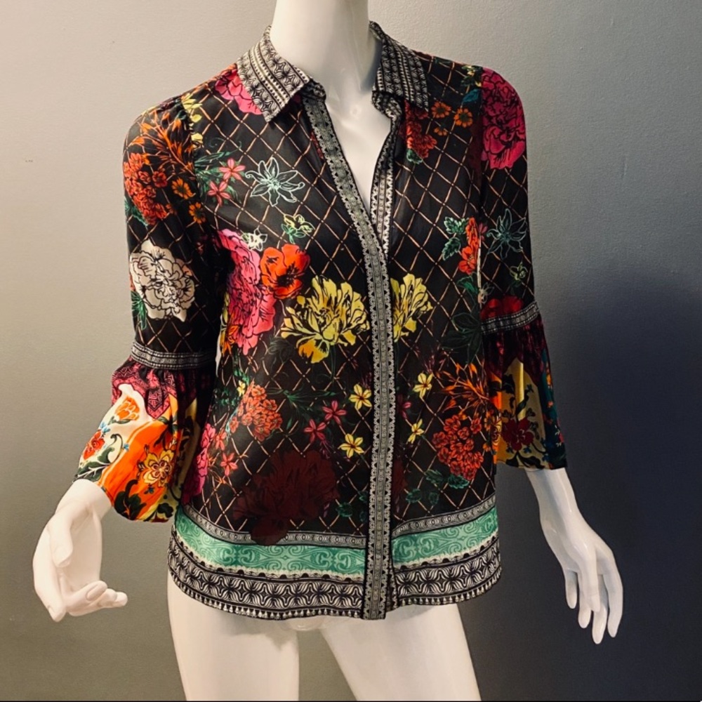 Alice + Olivia Rivera Silk-Blend Top Women's